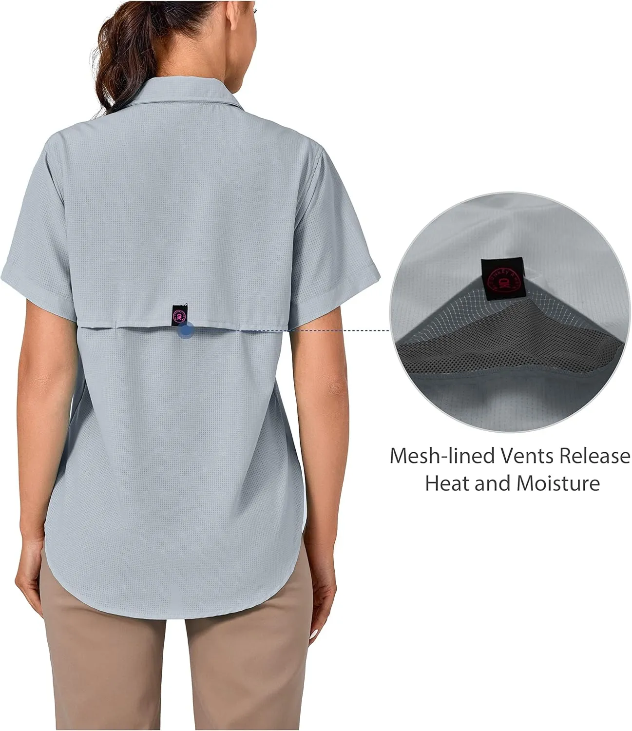 Little Donkey Andy Women's UPF 50 UV Protection Shirt, Breathable Short Sleeve Fishing Hiking Shirts, Quick Dry