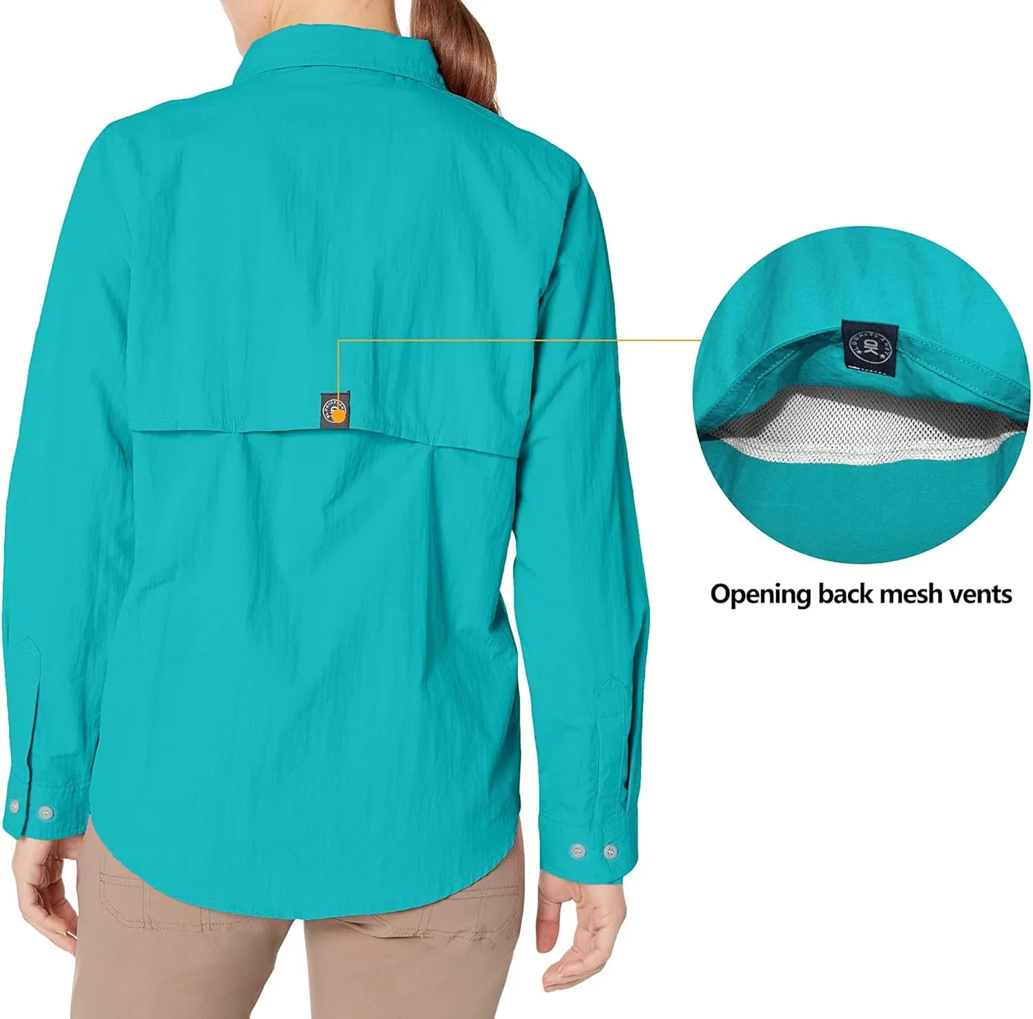 Little Donkey Andy Women's UPF 50  UV Protection Shirt, Long Sleeve Fishing Shirt, Breathable and Fast Dry