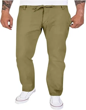 Lmdudan Men's Drawstring Loose Linen Beach Pants Lightweight Elastic Waist Yoga Lounge Straight Leg Trousers with Pockets