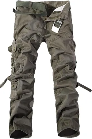 Maiyifu-GJ Men's Casual Cargo Pants Workout Joggers Pants Lightweight Multi-Pockets Cargo Sweatpants Athletic Hiking Trousers