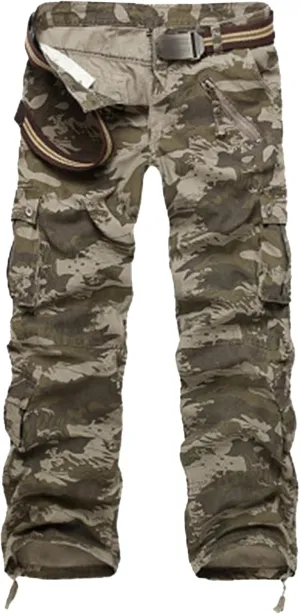 Maiyifu-GJ Men's Casual Military Cargo Pants Multi-Pockets Camouflage Cargo Long Trousers Lightweight Hiking Sweatpants
