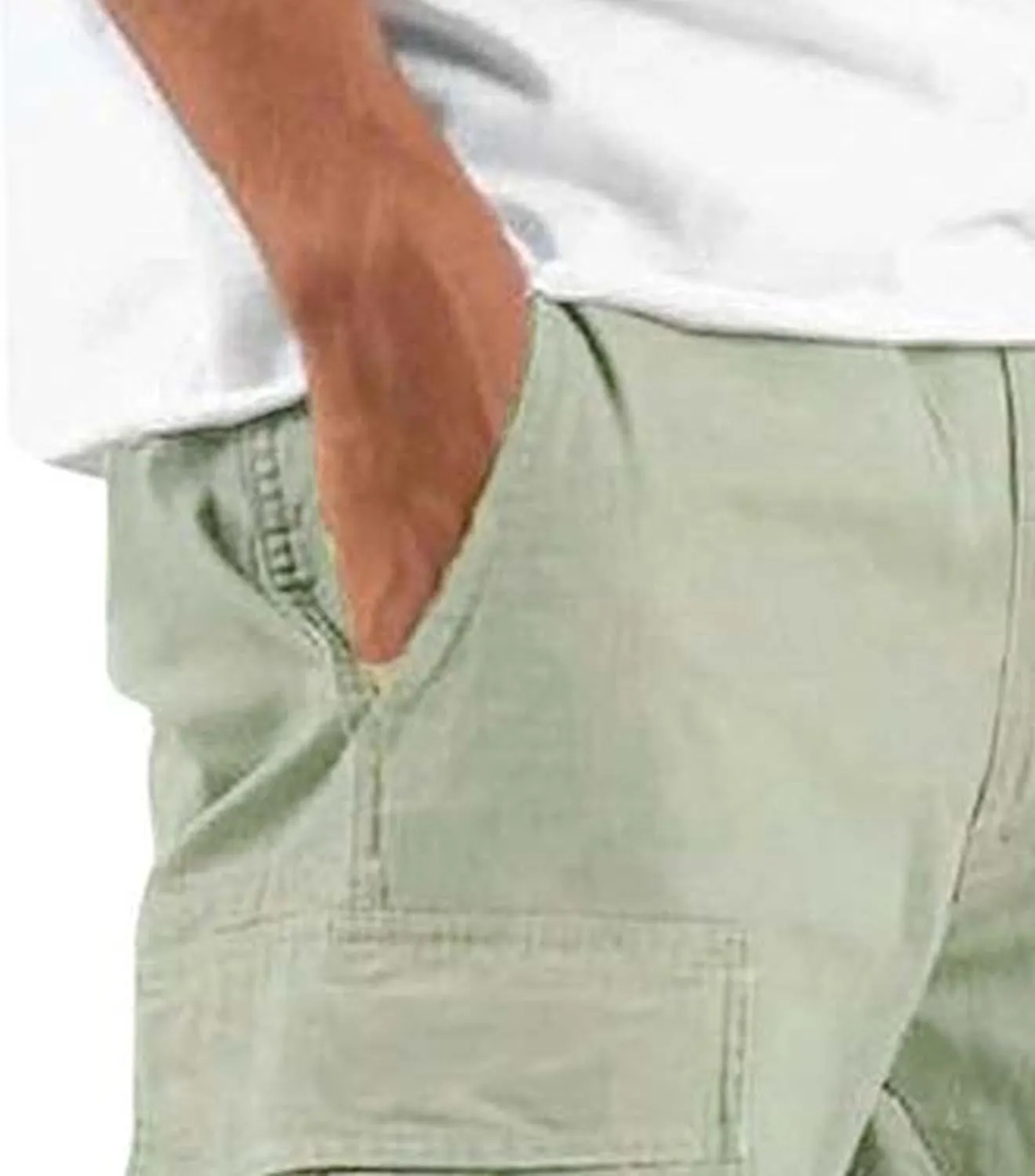 Maiyifu-GJ Men's Elastic Waist Cargo Pants Lightweight Multi-Pockets Hiking Long Trousers Casual Athletic Joggers Sweatpants
