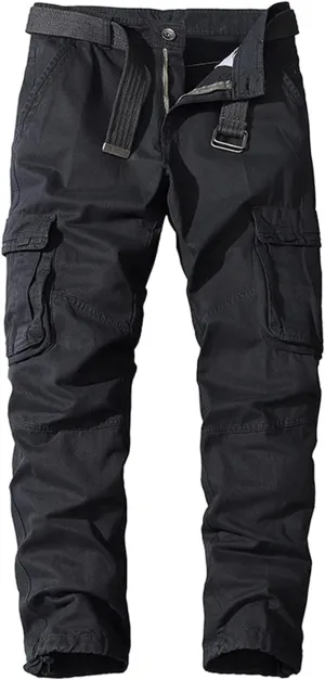 Maiyifu-GJ Men's Multi Pockets Hiking Pants Cargo Pants Casual Cotton Athletic Jogger Trousers Straight Leg Sweatpants