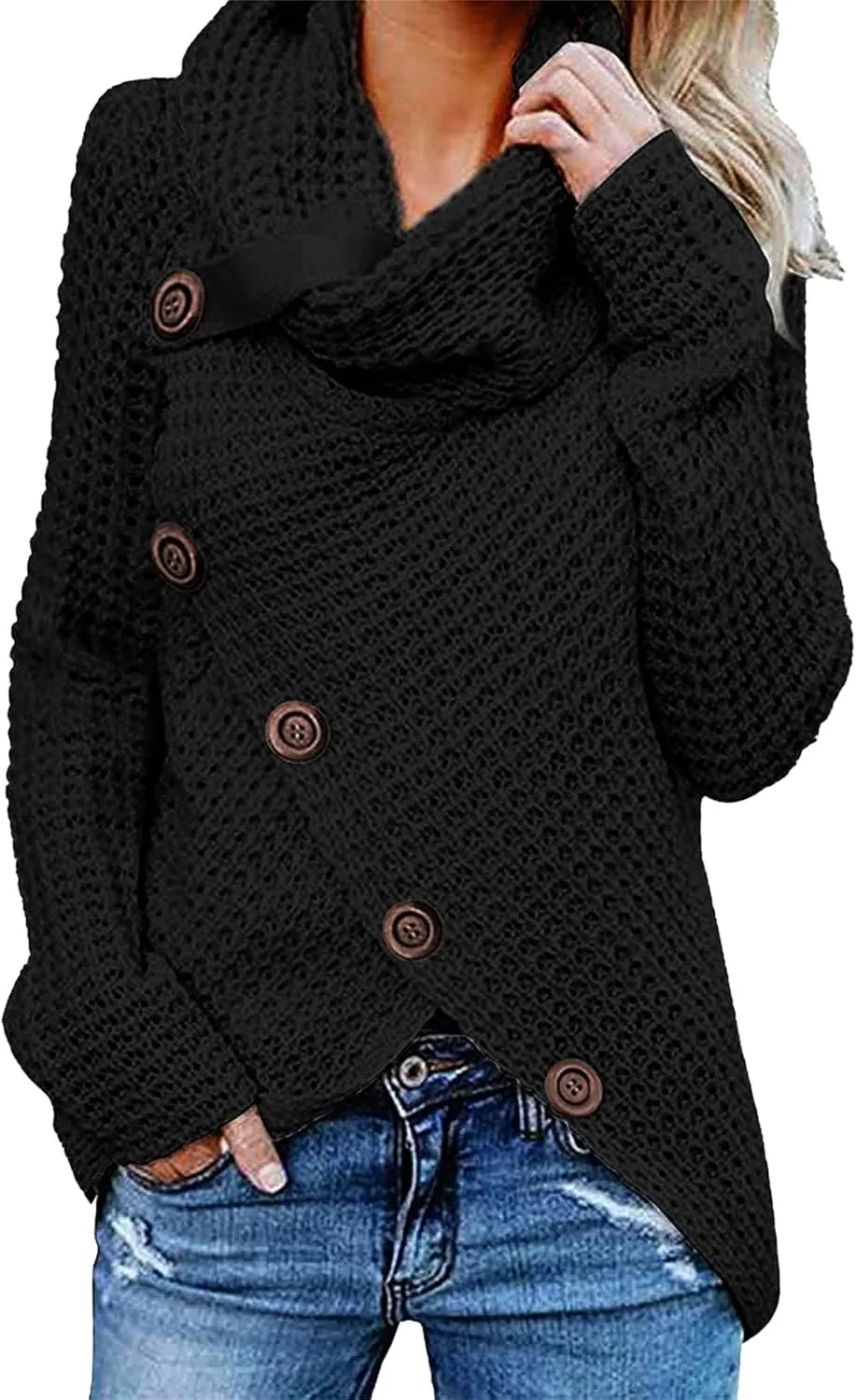 Maiyifu-GJ Womens Fashion Pullover Turtleneck Sweater Fall Long Sleeves Ribbed Sweaters Lightweight Knitted Tunic Tops