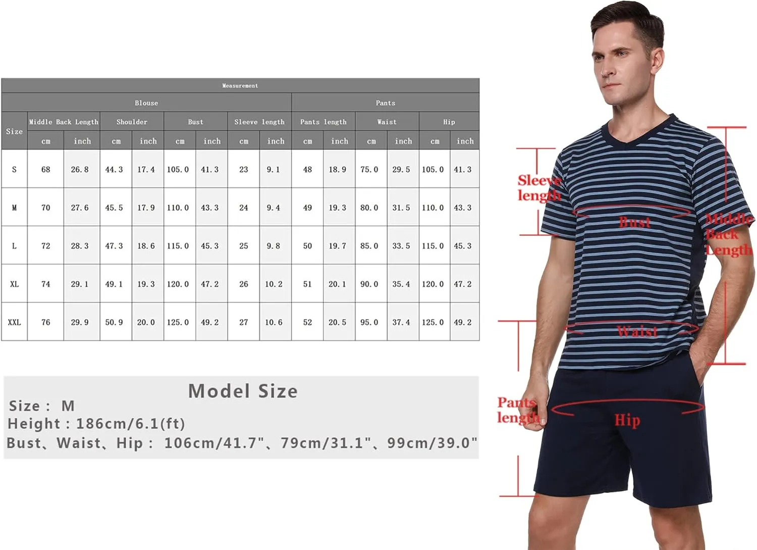 Marvmys Men's Short Sleeve Pajama Set Summer Pj Short Set 2 Pcs Loungewear Sleepwear with Pockets