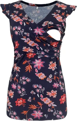 Maternity Nursing Top Summer Casual Ruched Pregnancy Breastfeeding T Shirt Sleeveless Comfy Breathable Pregnant Tank
