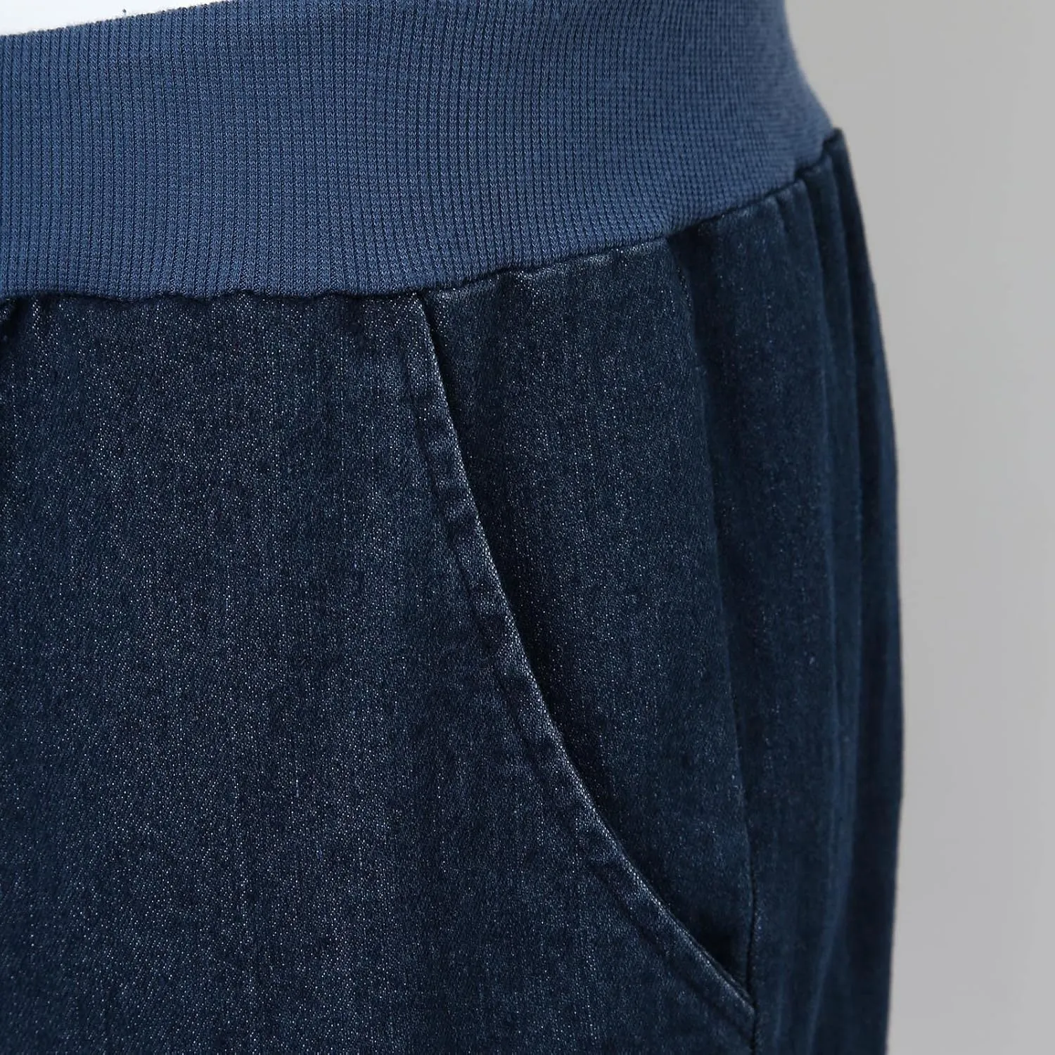 Means Jeans Casual Pocket Drawstring Waist Solid Color Slim Toe Jeans Pants Flex Waist Jean Men's Lightweight Jeans