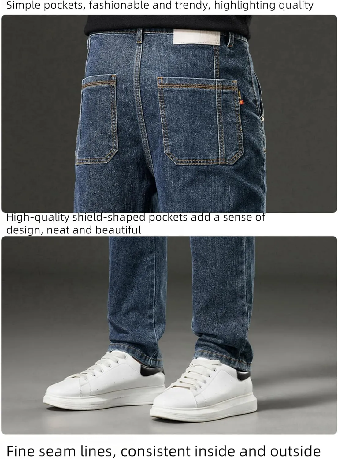 Mecutie Jeans, Acegents Cargo Pants Men High Stretch Multi-Pocket Durable Cargo Pants Comfortable Multi-Pocket Cargo Jeans