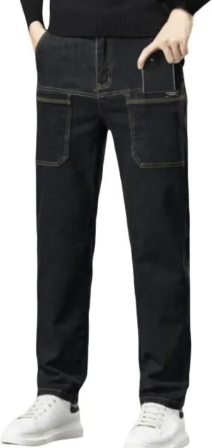 Mecutie Jeans, Acegents Cargo Pants Men High Stretch Multi-Pocket Durable Cargo Pants Comfortable Multi-Pocket Cargo Jeans
