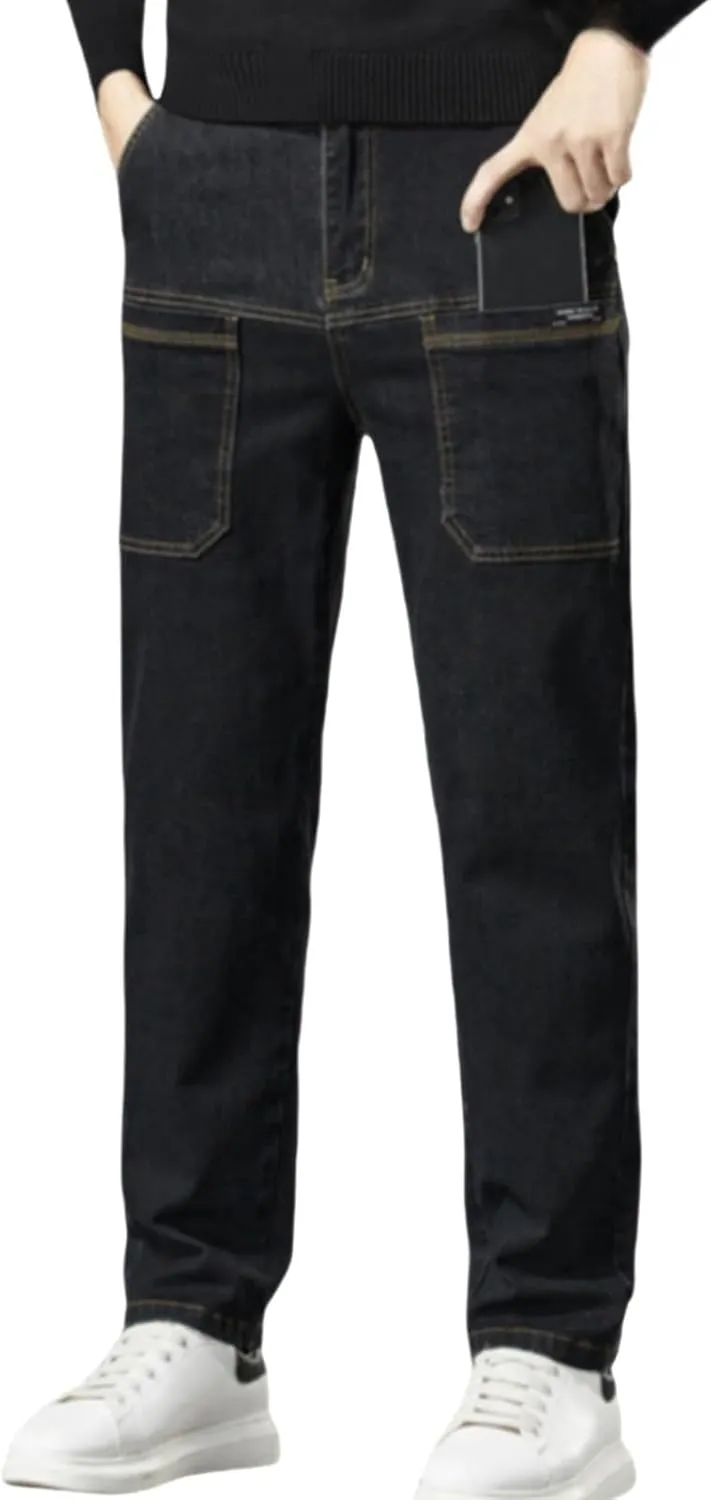 Mecutie Jeans, Acegents Cargo Pants Men High Stretch Multi-Pocket Durable Cargo Pants Comfortable Multi-Pocket Cargo Jeans