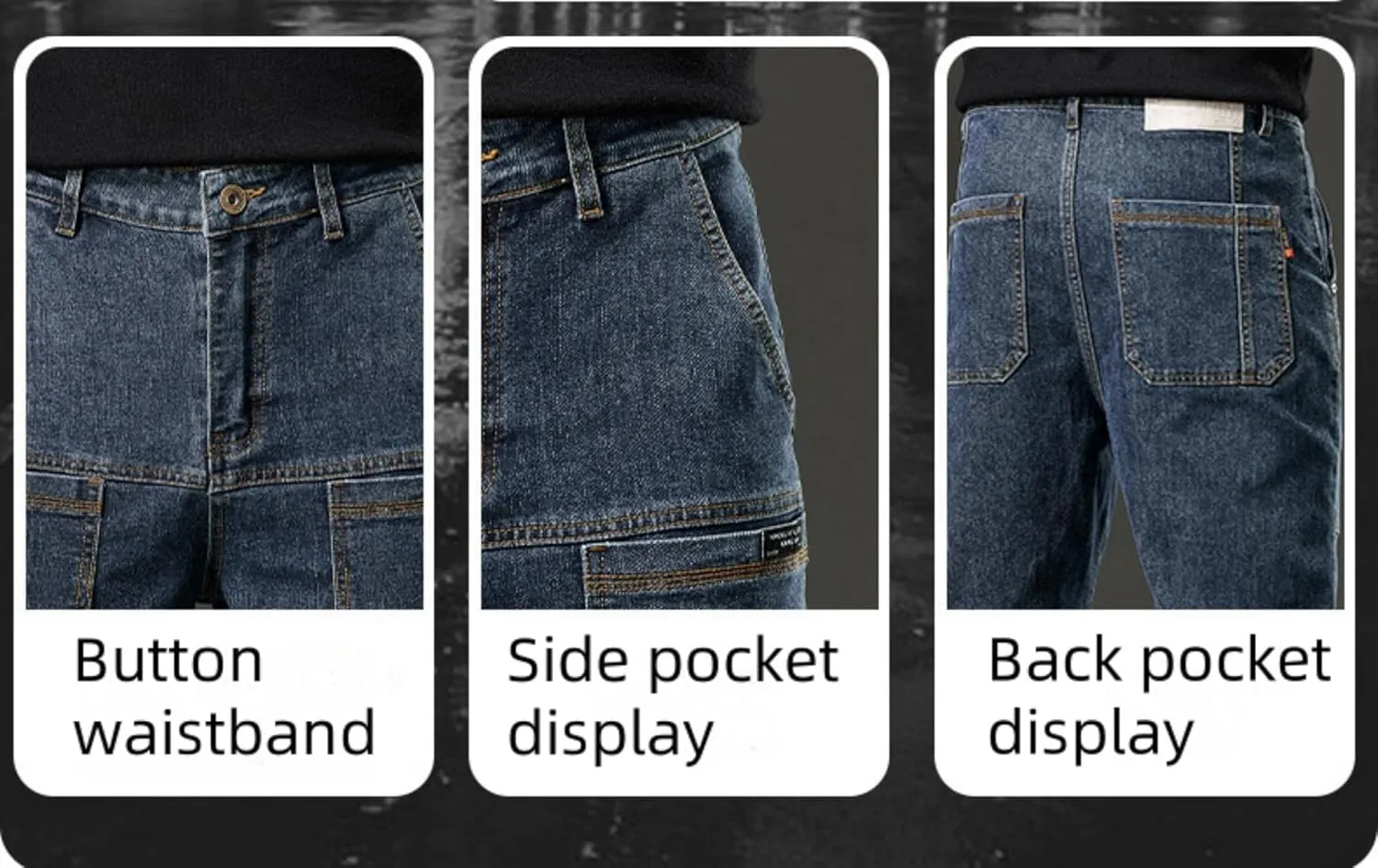 Mecutie Jeans, Acegents Cargo Pants Men High Stretch Multi-Pocket Durable Cargo Pants Comfortable Multi-Pocket Cargo Jeans