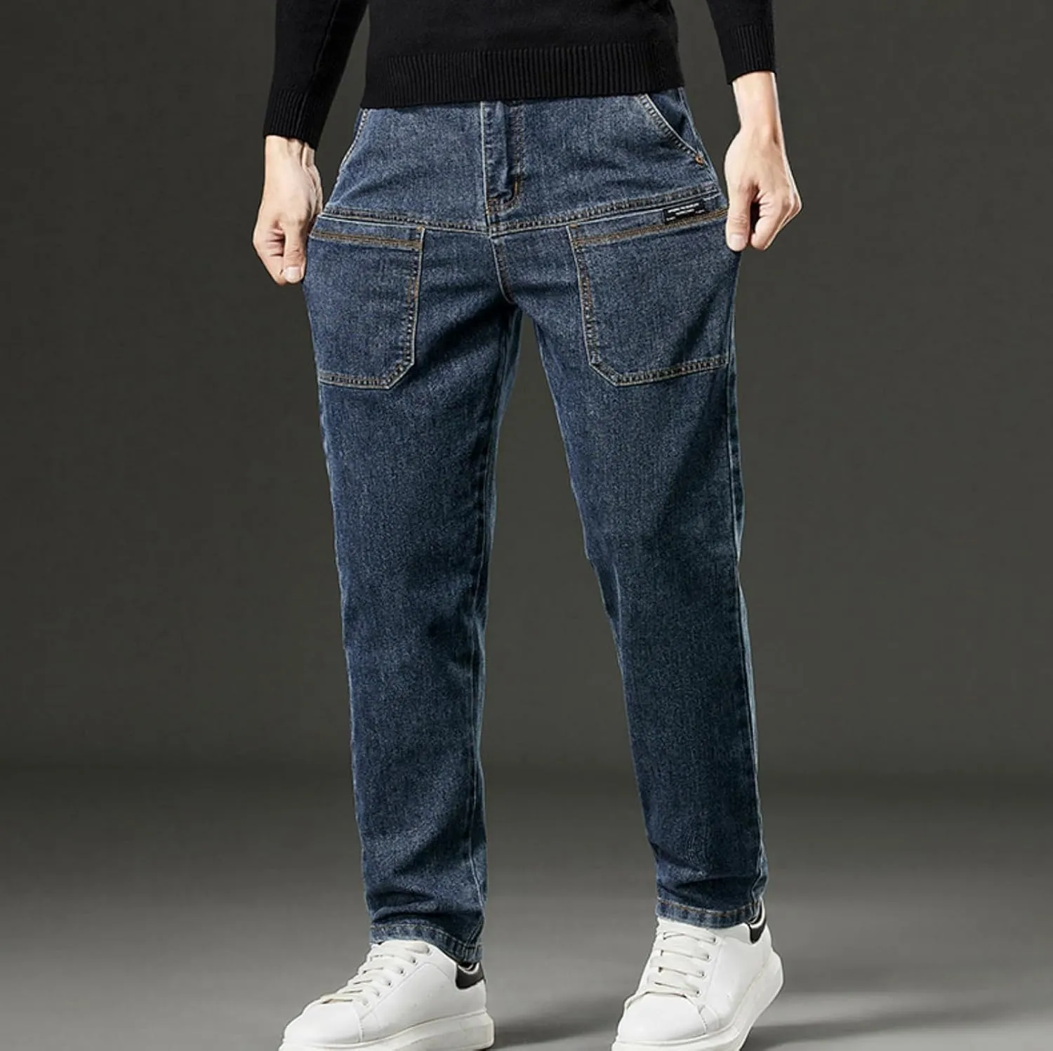 Mecutie Jeans, Acegents Cargo Pants Men High Stretch Multi-Pocket Durable Cargo Pants Comfortable Multi-Pocket Cargo Jeans