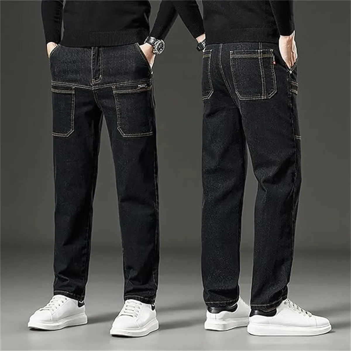 Mecutie Jeans, Mecutie Jeans Men, Mecutie - High Stretch Multi-Pocket Durable Cargo Pants, Motorcycle Jeans for Men