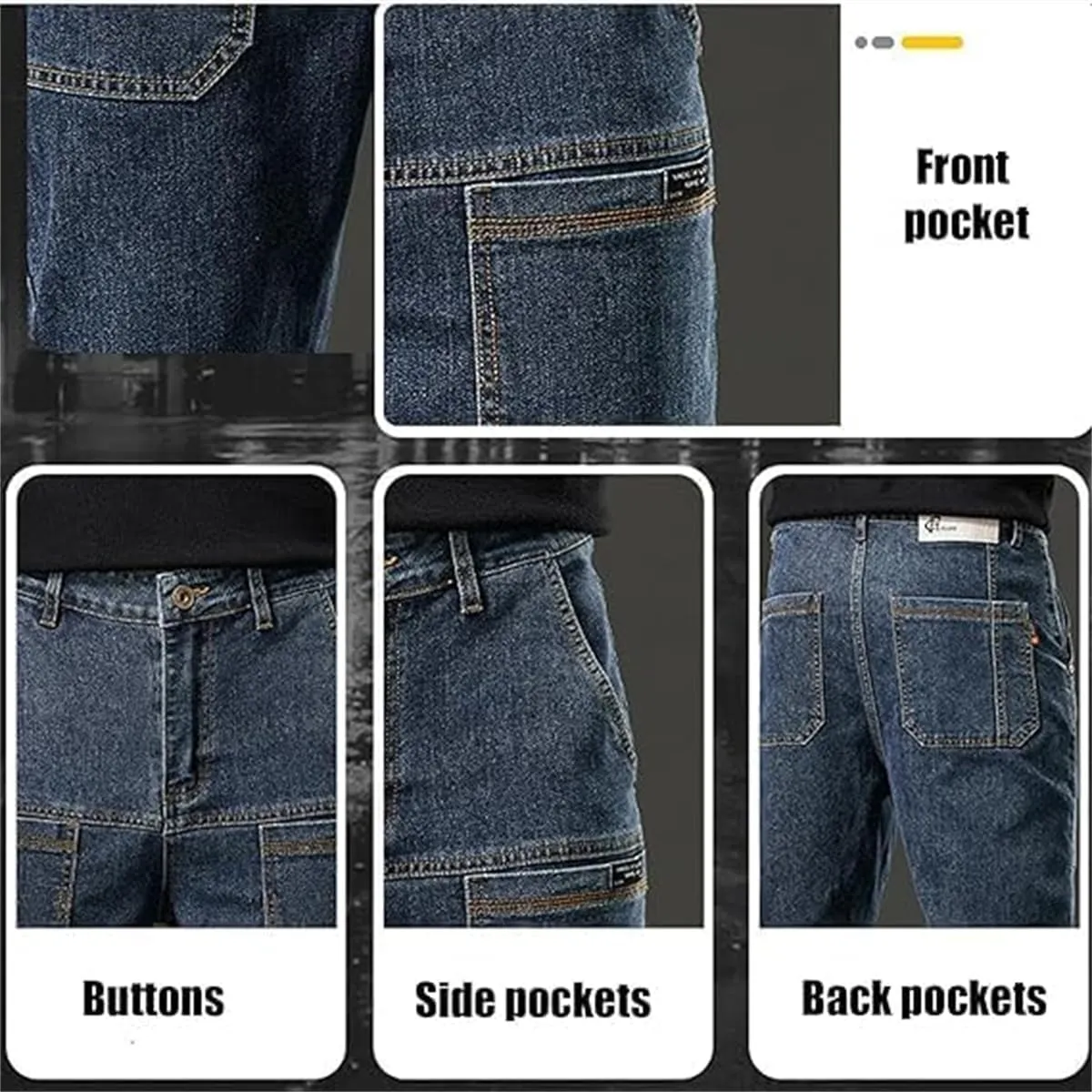 Mecutie Jeans, Mecutie Jeans Men, Mecutie - High Stretch Multi-Pocket Durable Cargo Pants, Motorcycle Jeans for Men