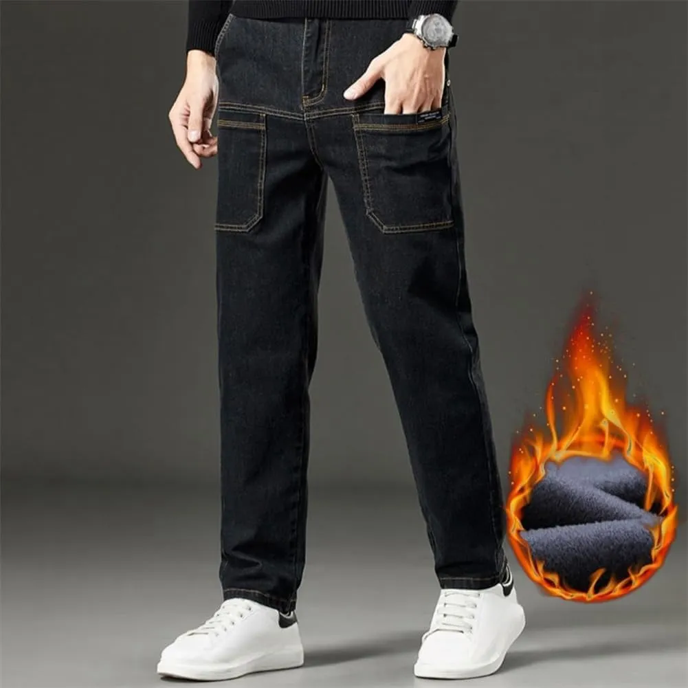 Mecutie Jeans, Men High Stretch Multi-Pocket Durable Cargo Pants, Motorcycle Jeans for Men Mens Pants Casual