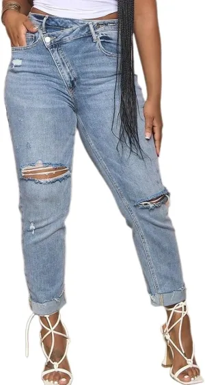 Melliflo Women's High Waisted Jeans Distressed Ripped Jeans Slim Fit Sexy Butt Lifting Skinny Stretch Jeans Denim Pants