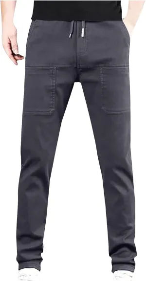 Men Cargo Pants High Stretch Multi Pockets Durable Cargo Pant Comfort Fit Waterproof Cargos Drawstring Trousers