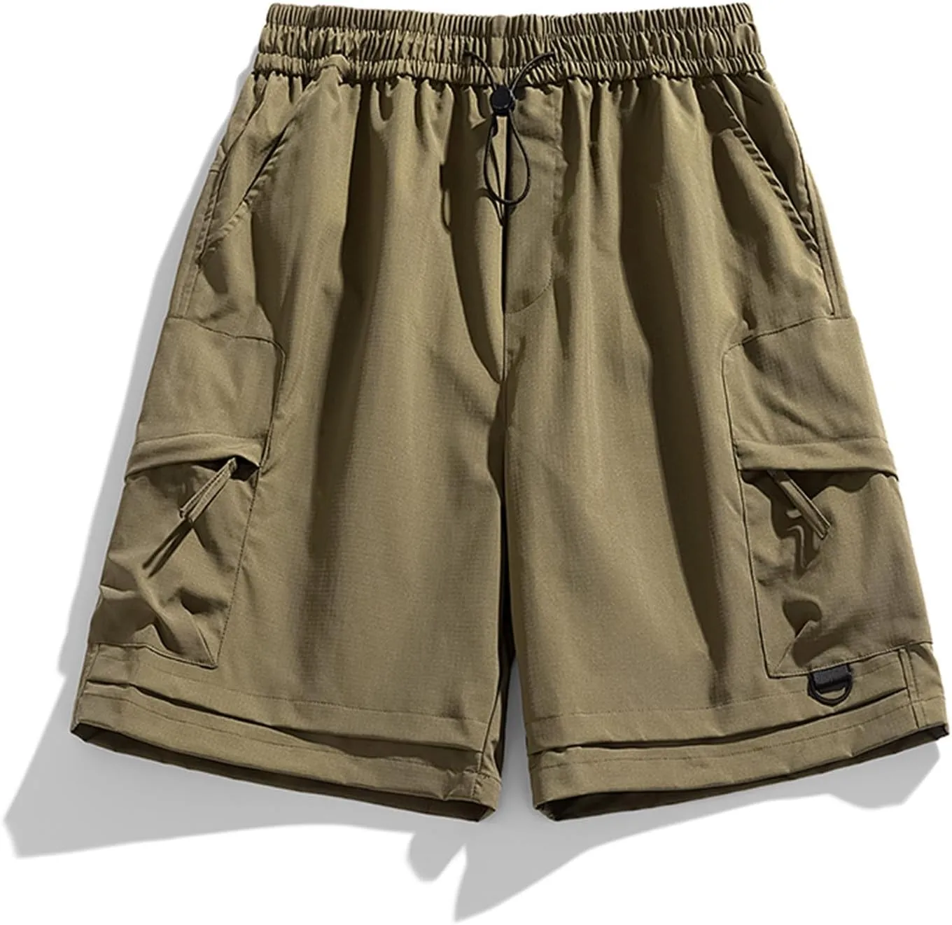 Men Ice Silk Shorts Quick Drying Breathable Workout Gym Shorts Elastic Waist Drawstring Casual Shorts Outdoor Running