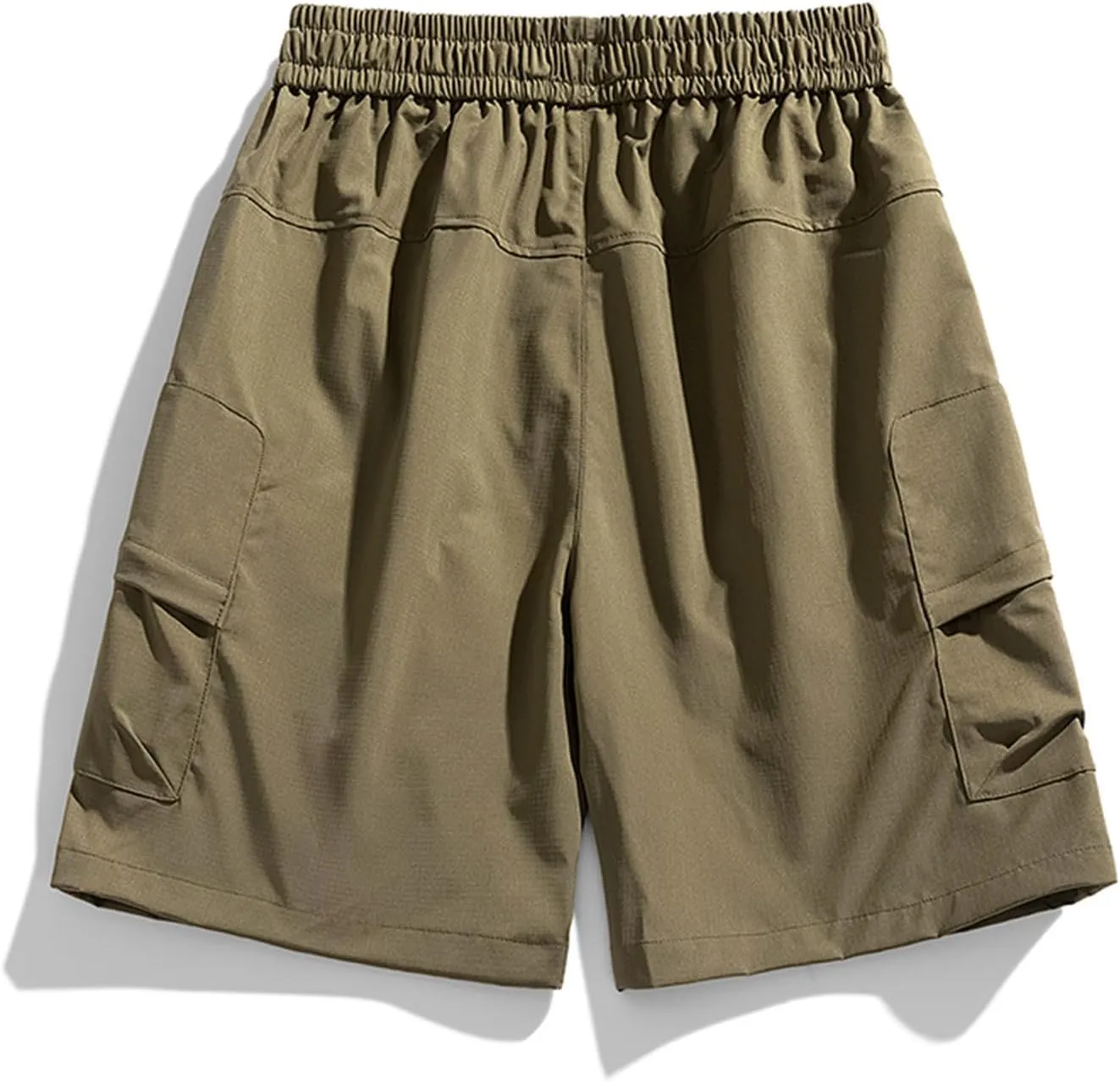Men Ice Silk Shorts Quick Drying Breathable Workout Gym Shorts Elastic Waist Drawstring Casual Shorts Outdoor Running