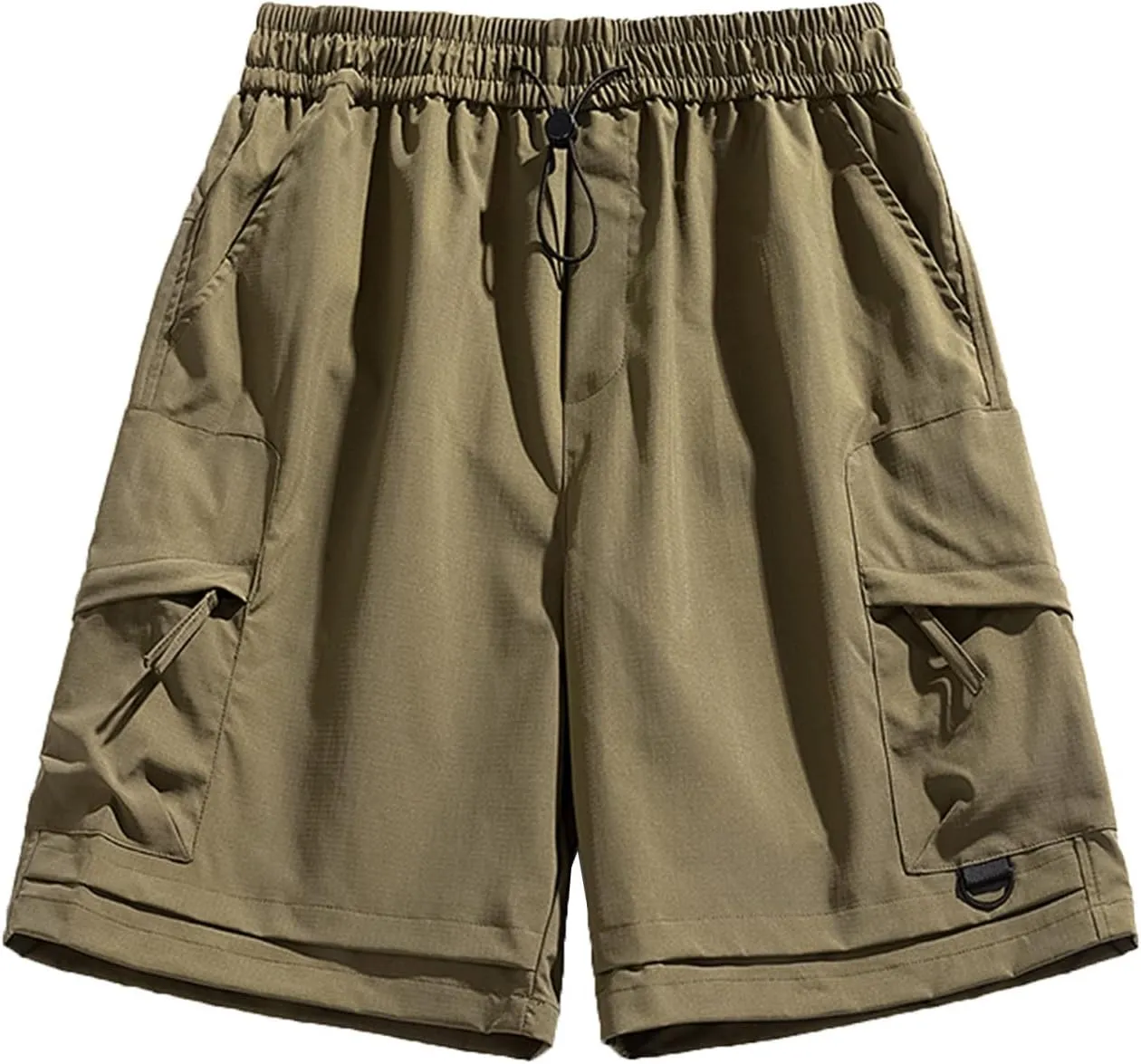 Men Ice Silk Shorts Quick Drying Breathable Workout Gym Shorts Elastic Waist Drawstring Casual Shorts Outdoor Running
