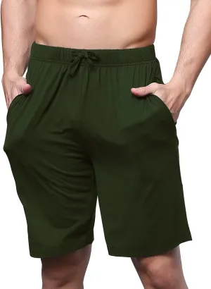 Men's Bamboo Viscose Pajama Shorts Soft Lightweight Knit Sleepwear Shorts with Pockets