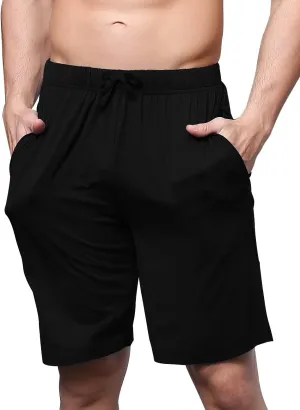 Men's Bamboo Viscose Pajama Shorts Soft Lightweight Knit Sleepwear Shorts with Pockets