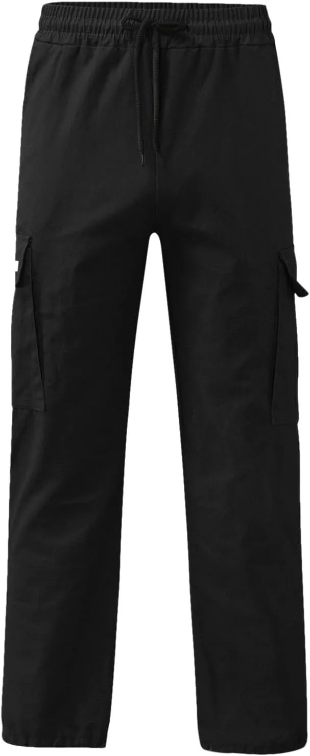 Men's Casual Cargo Pants Workout Joggers Loose Fit Sweatpants Hiking Lightweight Tactical with Multi Pockets