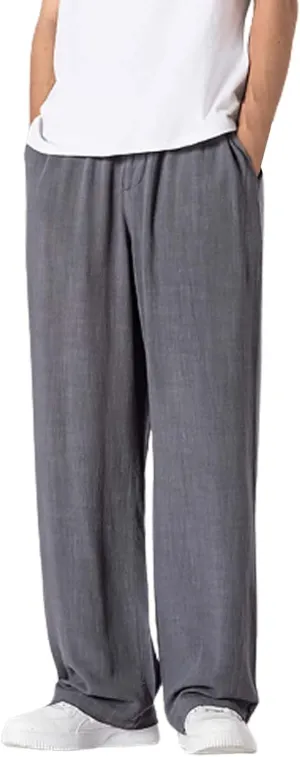 Men's Casual Linen Pants Lightweight Linen Trousers Yoga Pants Cotton Trousers Pajamas Beach Summer Pants