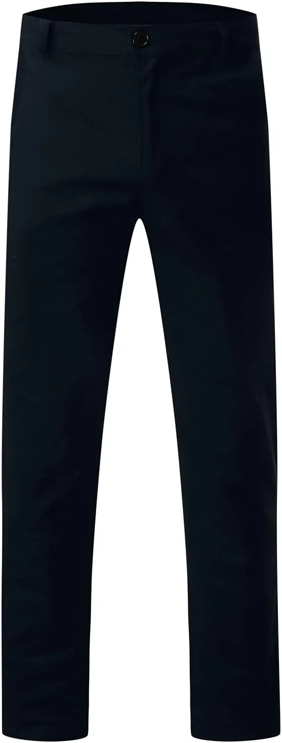 Mens Casual Outdoor Pants Lightweight Cotton Twill Elastic Waist Tapered Joggers Chino Pants with Pockets