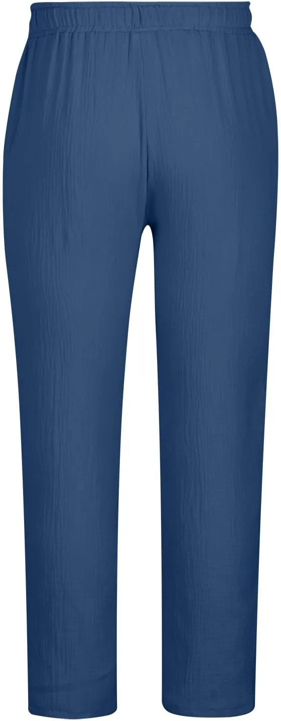 Mens Casual Soft Linen Pants Elastic Waist Drawstring Beach Spring Summer Pants Lightweight Linen Trousers Yoga Pants