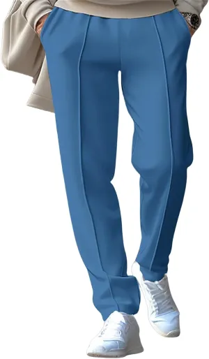 Mens Casual Wide Leg Pants Lightweight Elastic Waist Loose Straight Baggy Sweatpants Fashion Outdoor Trousers