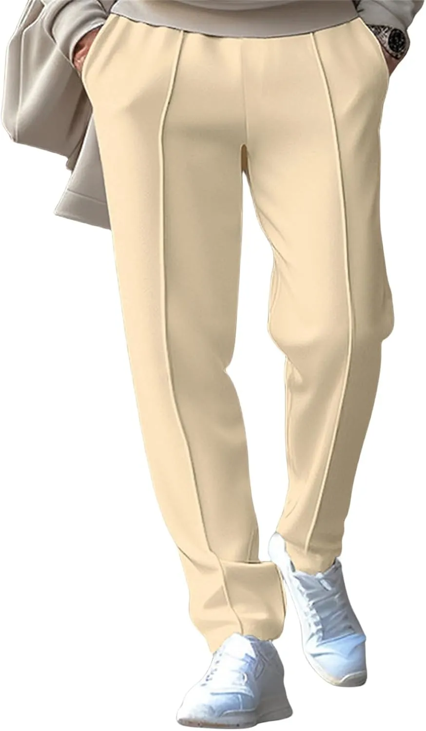 Mens Casual Wide Leg Pants Lightweight Elastic Waist Loose Straight Baggy Sweatpants Fashion Outdoor Trousers