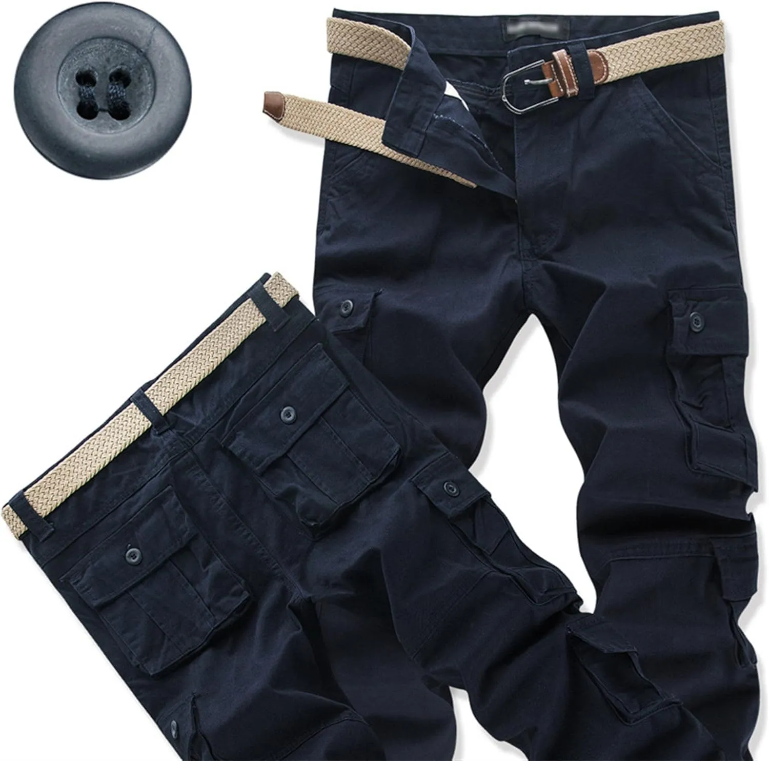 Men's Lightweight Hiking Pants Multi-Pocket Cargo Joggers Sweatpants Casual Athletic Running Joggers Trousers