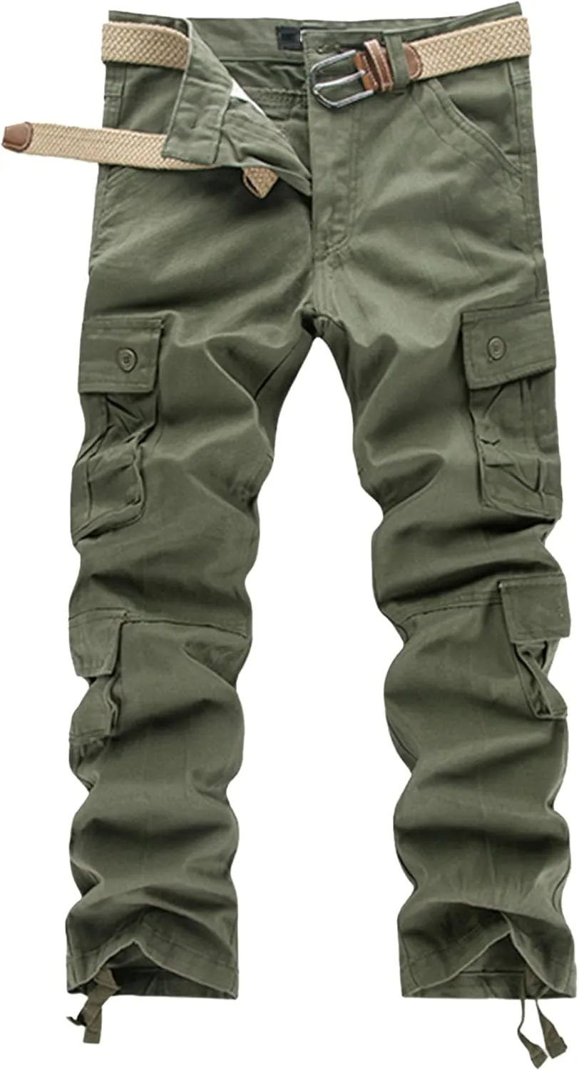 Men's Lightweight Hiking Pants Multi-Pocket Cargo Joggers Sweatpants Casual Athletic Running Joggers Trousers