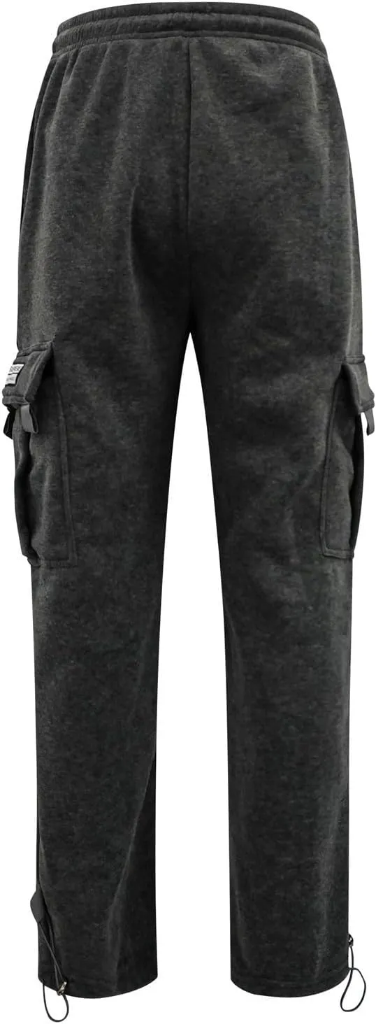 Mens Lightweight Sweatpants Joggers Elastic Waist Cotton Loose Straight Work Pants Tactical Pants with Pockets