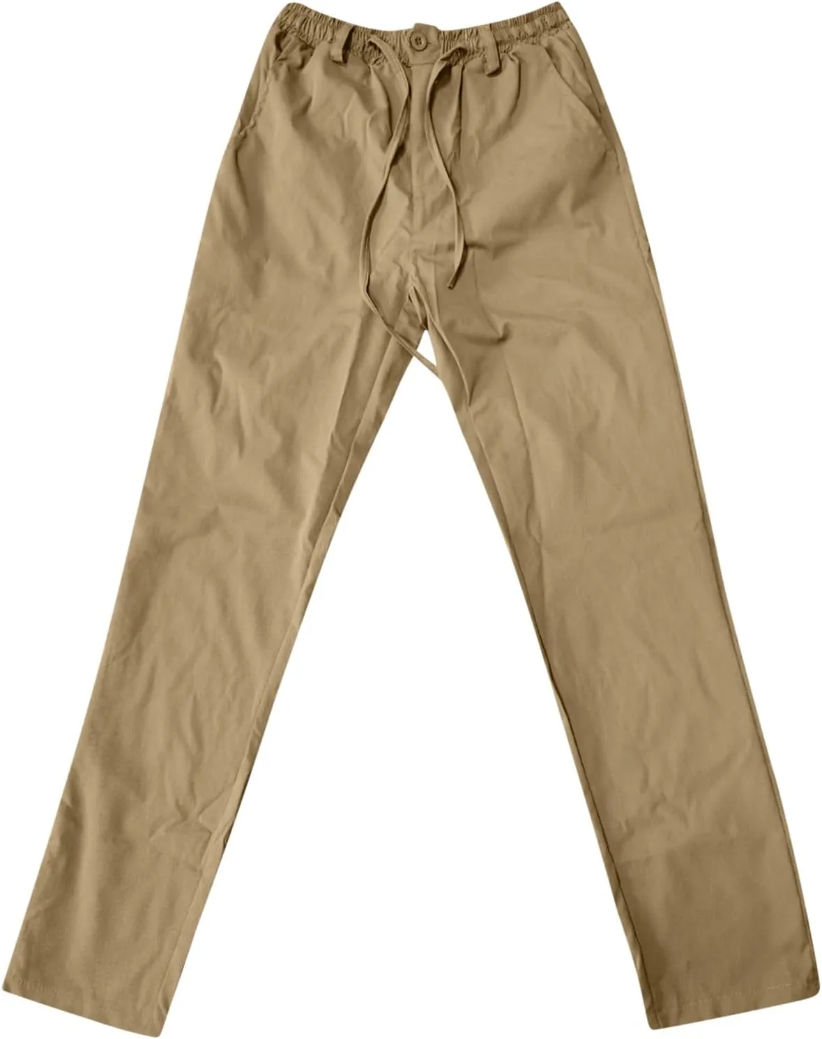 Men's Linen Casual Pants, Elastic Waist Beach Pants Lightweight Drawstring Summer Pants, Lightweight Sweatpants for Men