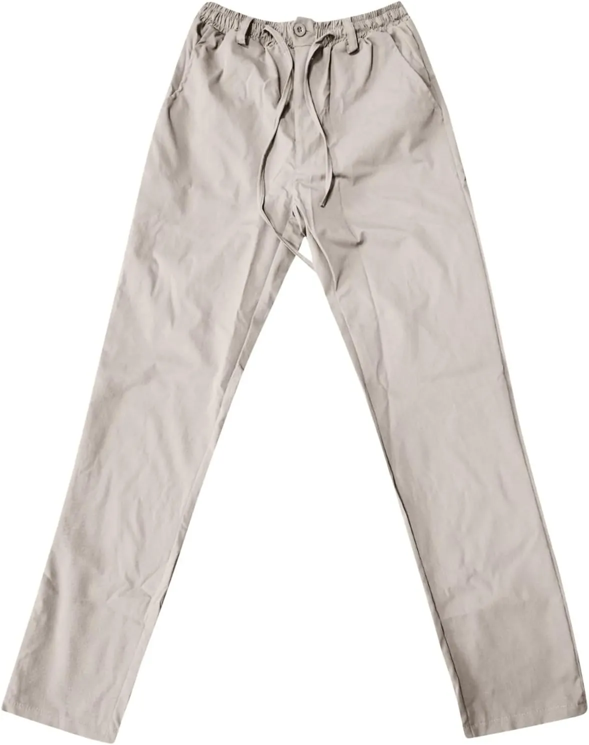 Men's Linen Casual Pants, Elastic Waist Beach Pants Lightweight Drawstring Summer Pants, Lightweight Sweatpants for Men