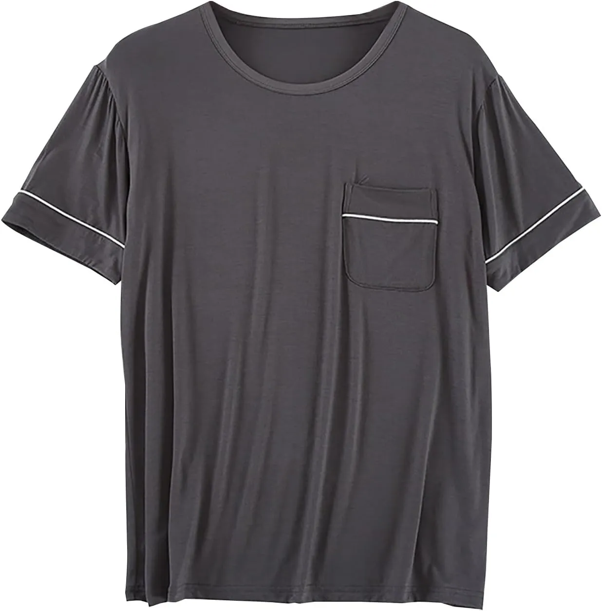 Mens Mordal Sleep T-Shirt V-Neck Pajamas Casual Loose Fit Undershirts Base Layer Tops Short Sleeve Loungewear