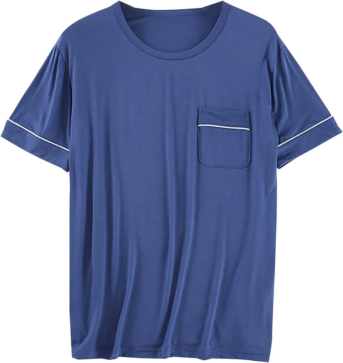 Mens Mordal Sleep T-Shirt V-Neck Pajamas Casual Loose Fit Undershirts Base Layer Tops Short Sleeve Loungewear