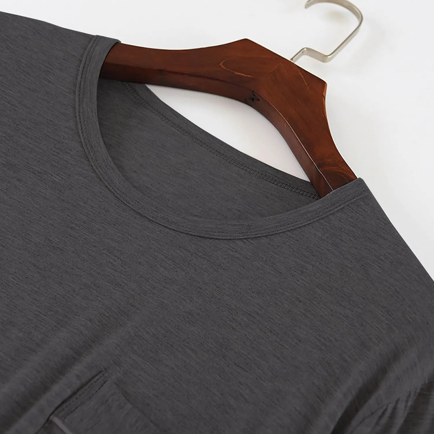 Mens Mordal Sleep T-Shirt V-Neck Pajamas Casual Loose Fit Undershirts Base Layer Tops Short Sleeve Loungewear