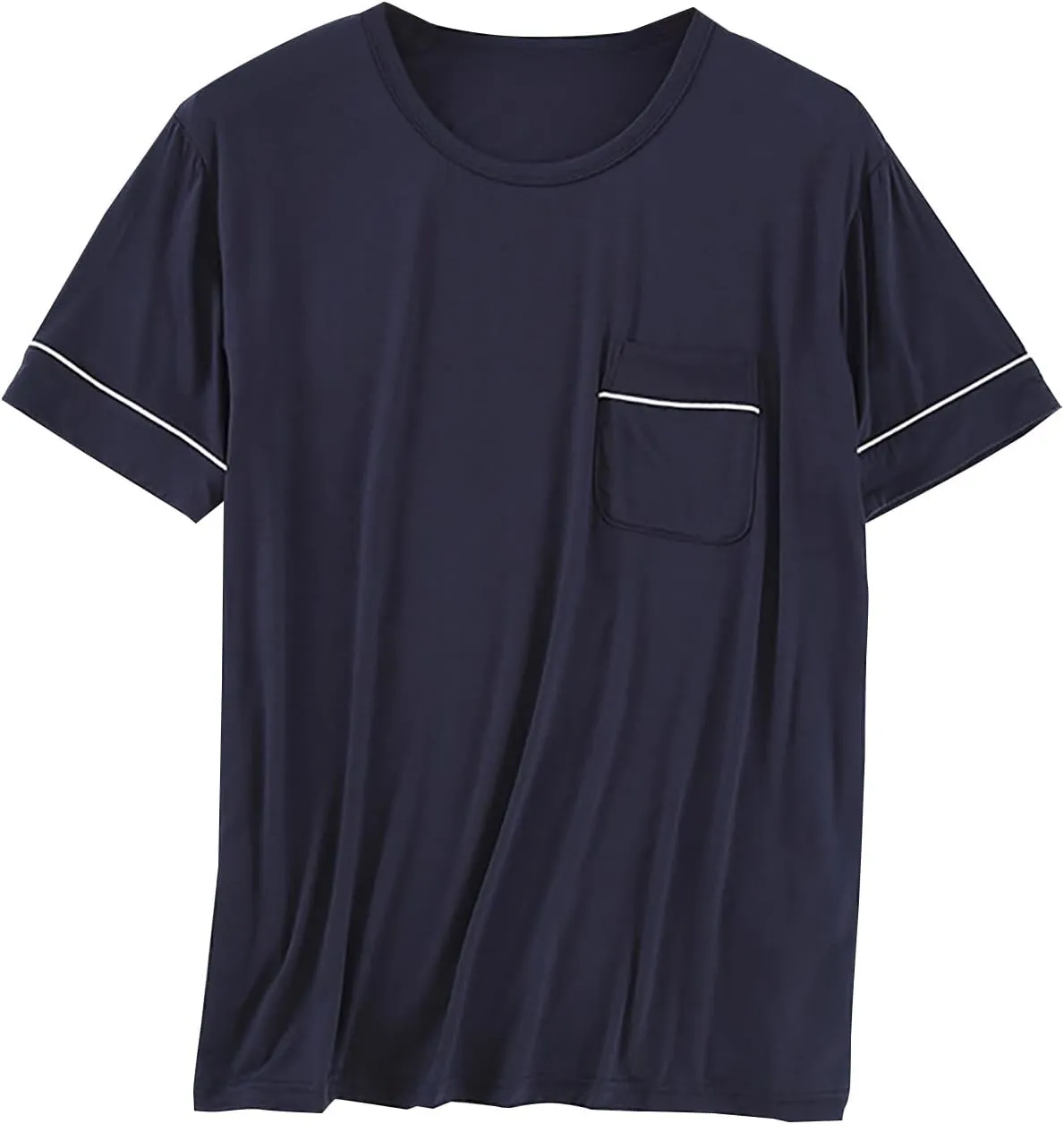 Mens Mordal Sleep T-Shirt V-Neck Pajamas Casual Loose Fit Undershirts Base Layer Tops Short Sleeve Loungewear