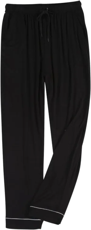 Mens Pajama Pants Casual Elastic Waist Drawstring Sleepwear Straight Wide Leg Home Pants Comfortable Loose Fit Trouser