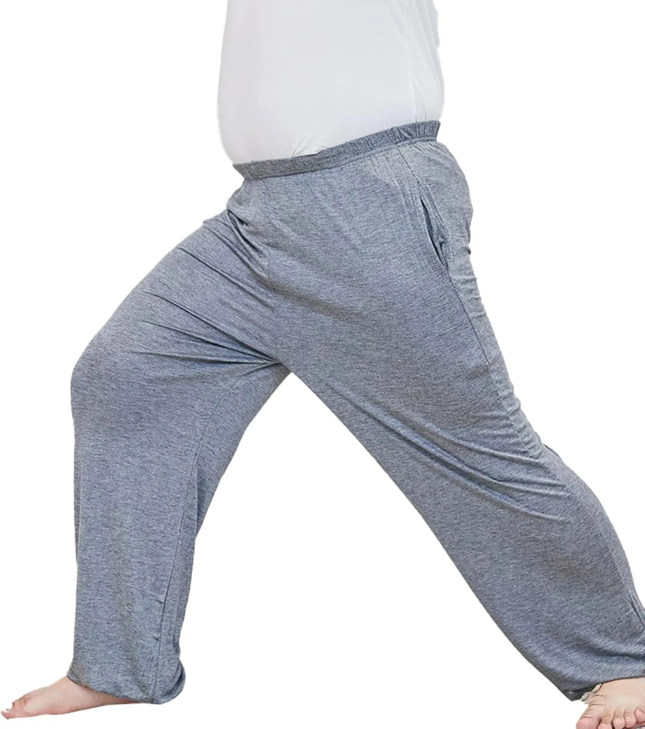 Mens Pajama Pants Plus Size Pajama Bottoms Lightweight Loose Fit Lounge Pants Modal PJ Sleepwear with Pockets