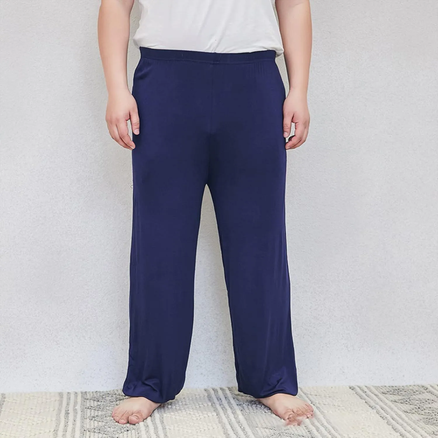 Mens Pajama Pants Plus Size Pajama Bottoms Lightweight Loose Fit Lounge Pants Modal PJ Sleepwear with Pockets