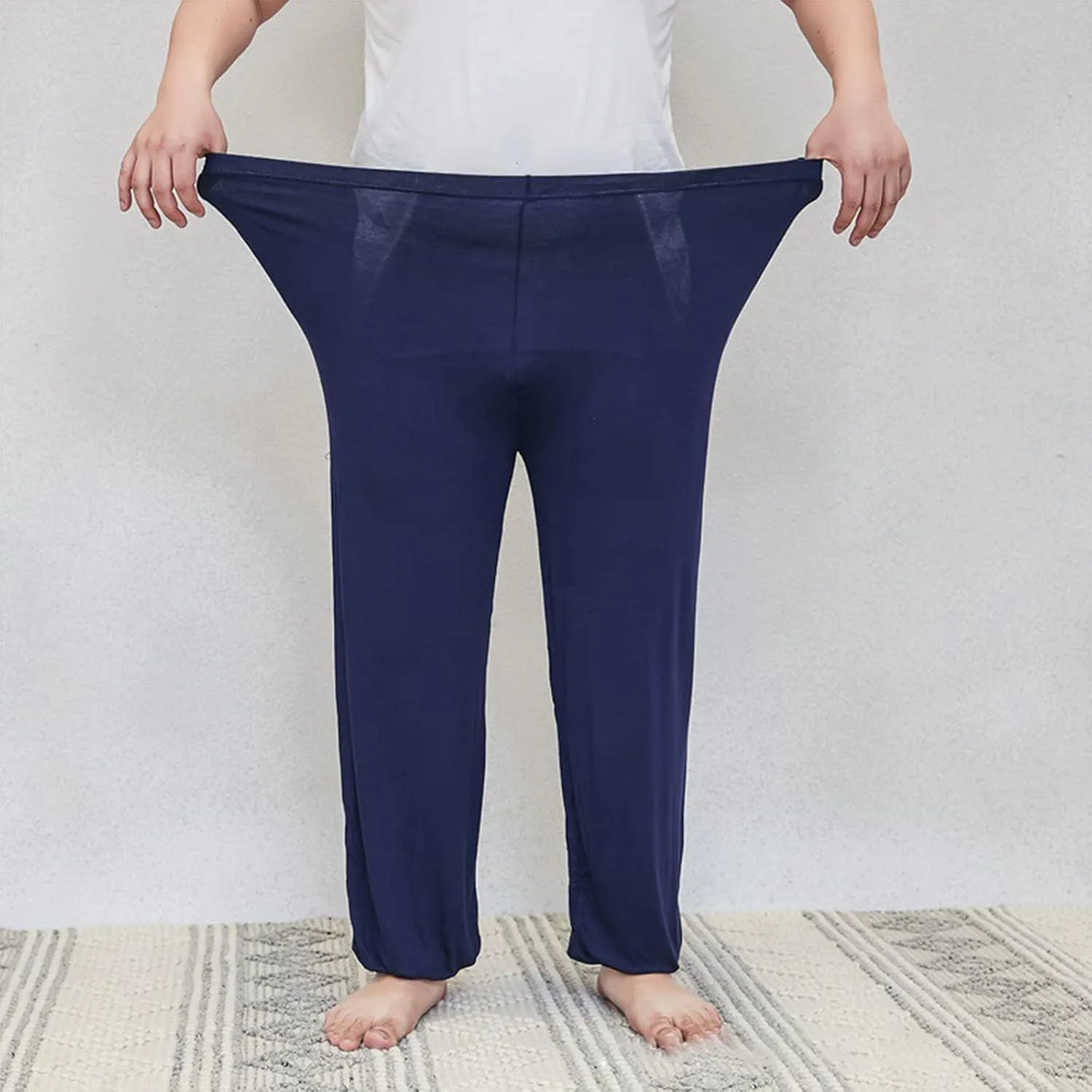 Mens Pajama Pants Plus Size Pajama Bottoms Lightweight Loose Fit Lounge Pants Modal PJ Sleepwear with Pockets
