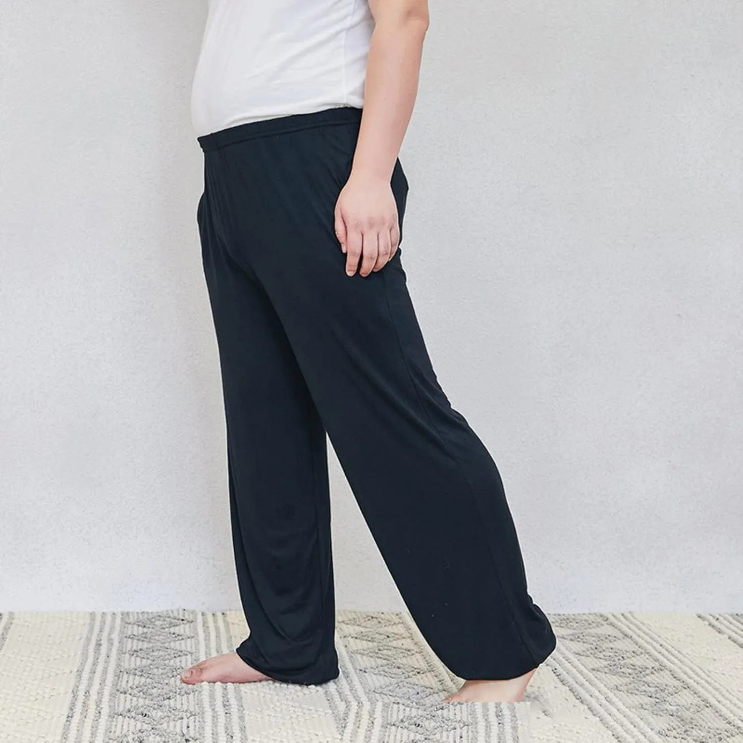 Mens Pajama Pants Plus Size Pajama Bottoms Lightweight Loose Fit Lounge Pants Modal PJ Sleepwear with Pockets