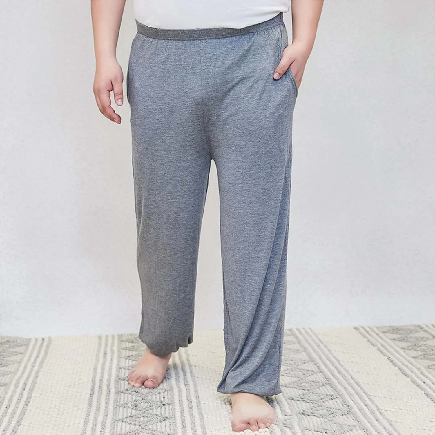 Mens Pajama Pants Plus Size Pajama Bottoms Lightweight Loose Fit Lounge Pants Modal PJ Sleepwear with Pockets