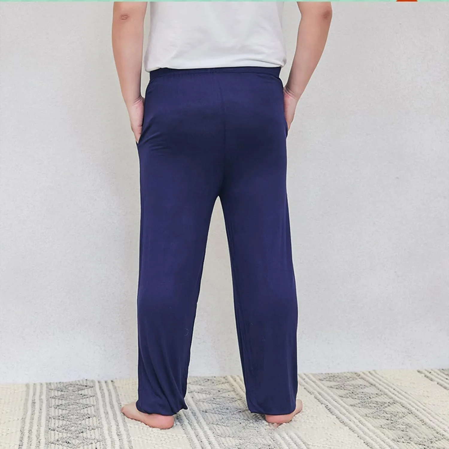 Mens Pajama Pants Plus Size Pajama Bottoms Lightweight Loose Fit Lounge Pants Modal PJ Sleepwear with Pockets