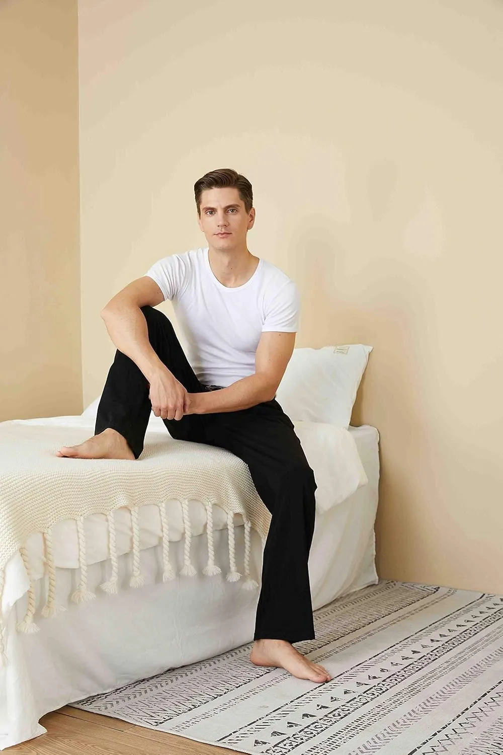 Mens Pajama Pants, Soft Cotton Sleep Lounge Pants