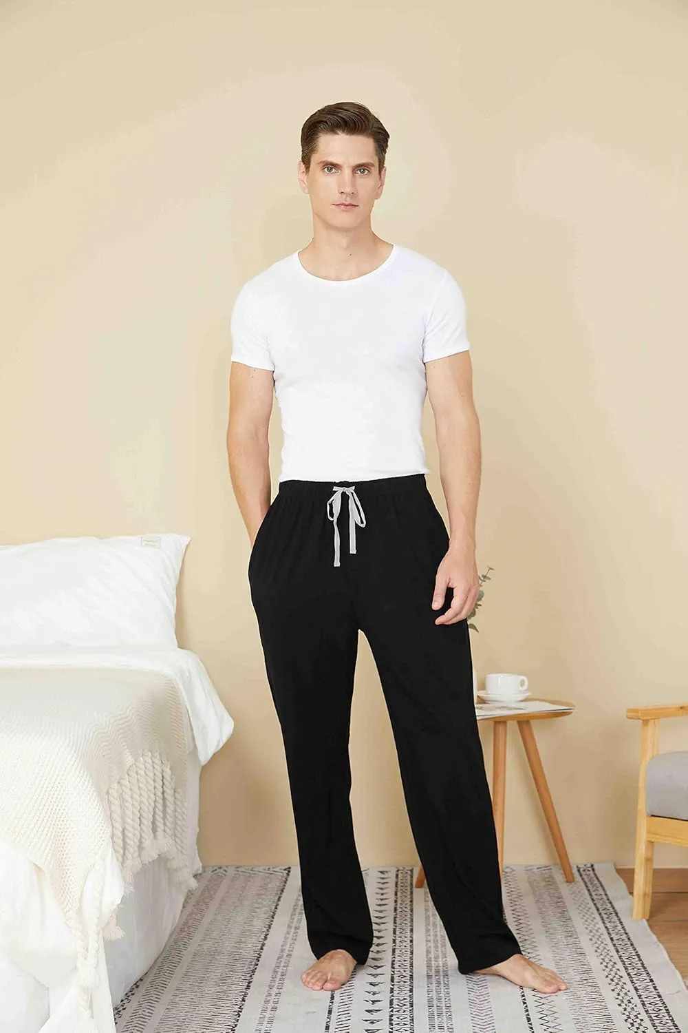 Mens Pajama Pants, Soft Cotton Sleep Lounge Pants